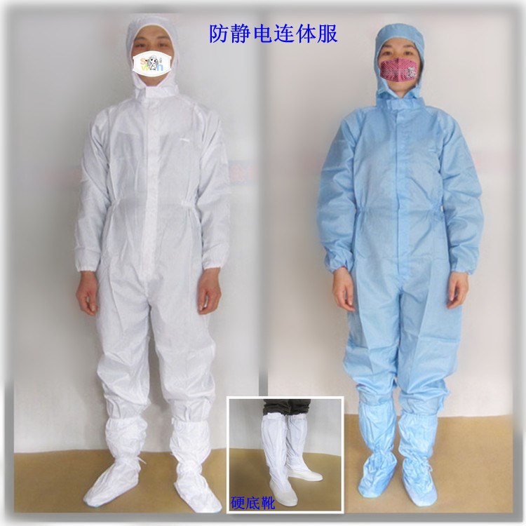 防靜電工衣廠家 防靜電工作服圖片 藍(lán)色條紋防靜電連體服批發(fā)