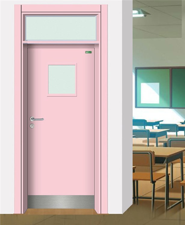 映美厂家直销钢木学校门长方形视窗幼儿园门大学宿舍门坚固