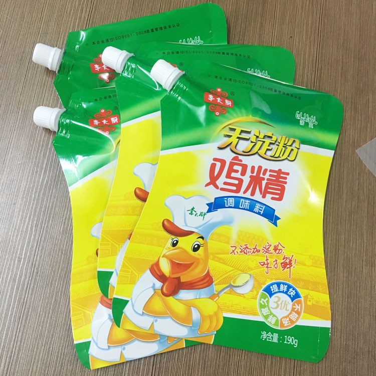 免費設(shè)計調(diào)味品包裝袋味精食品包裝袋鋁箔復(fù)合異型吸嘴袋定制