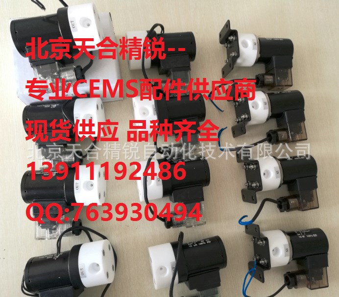 两通电磁阀 PTFE 24V CEMS配件 截止阀 两位一通电磁阀 220V