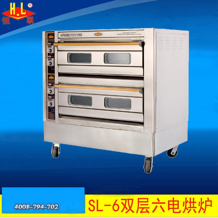 恒聯SL-6雙層六盤噴涂電烘爐商用立式面包糕點制作烘焙設備電烤箱