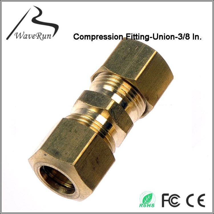 无孔卡套直接 Compression Fitting-Union-3/8 In