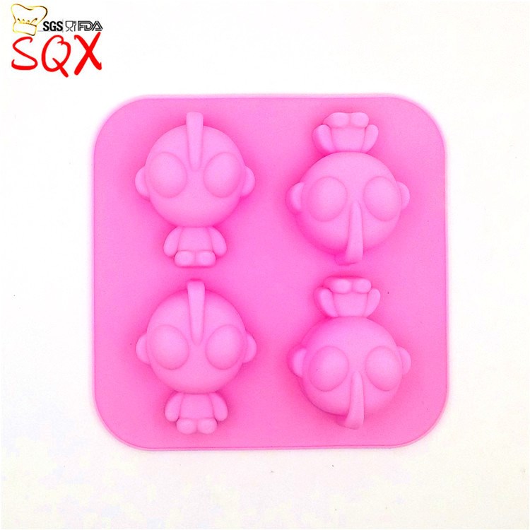 出口蛋糕模 4連咸蛋超人奧特曼超人力皂模 巧克力模 SQJ1604