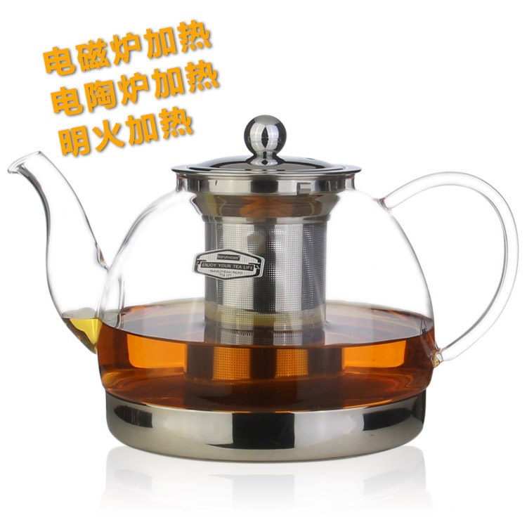 逸集直銷耐熱玻璃茶壺電磁爐專用泡茶壺不銹鋼過濾煮茶壺?zé)畨?
                                                         style=