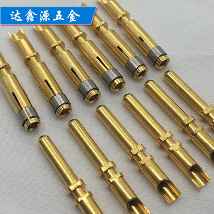 連接器戶外插頭2.8公母插針鋼套2.8插孔黃銅鍍金卡簧防水插頭銅針