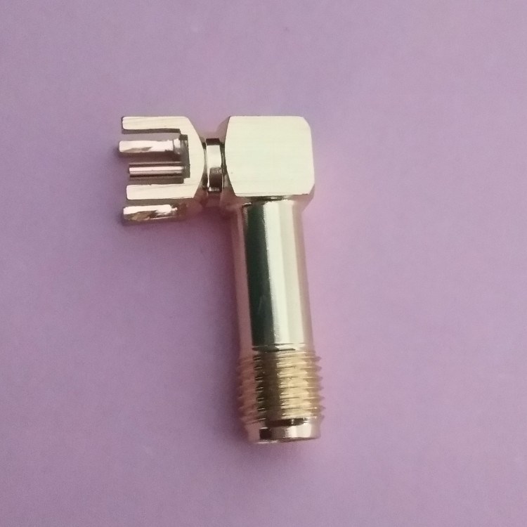廠家直銷SMA-KWE90&deg;彎式全銅鍍金PCB板端射頻同軸連接器