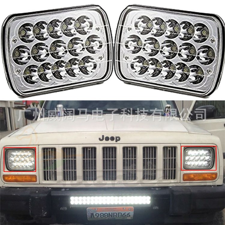 jeep吉普5x7方燈LED燈改裝大燈越野車前照燈 LED汽車大燈 工作燈