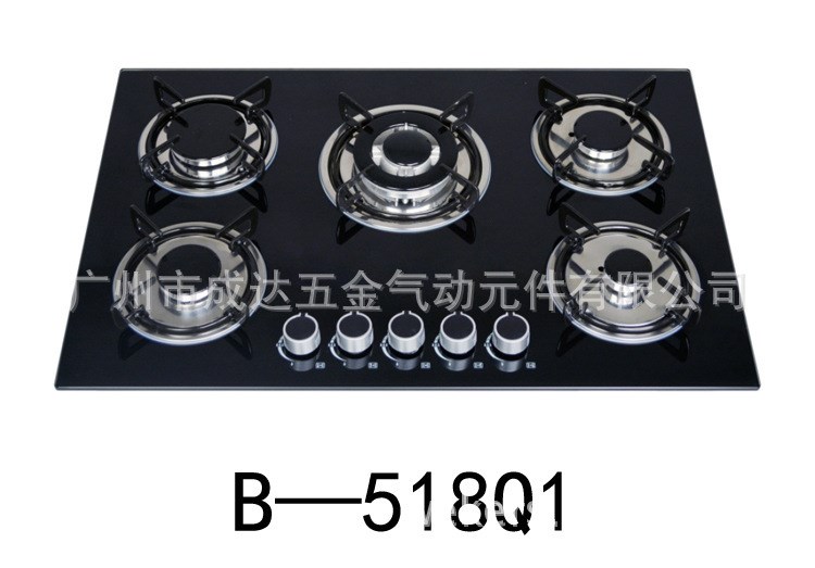 【五頭】【五氣】【防爆玻璃面】【臺(tái)式嵌入式兩用】歐式燃?xì)鉅t灶