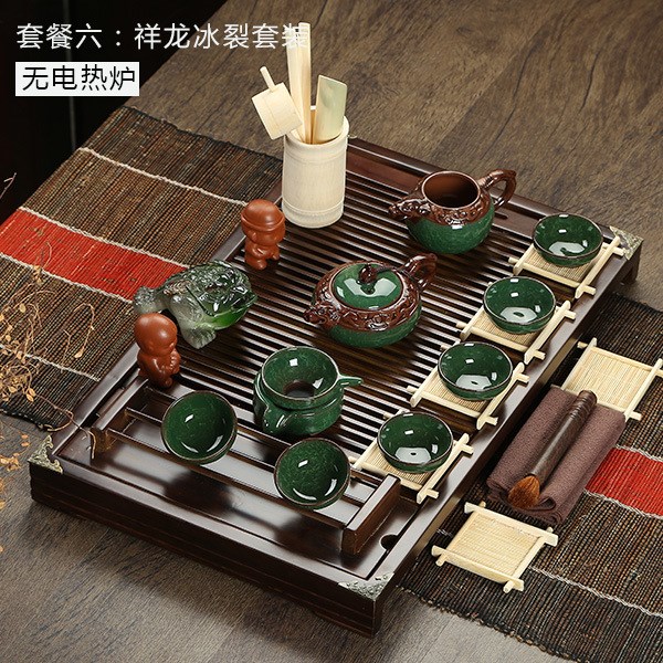 廠家現(xiàn)貨批發(fā)茶具套裝整套紫砂功夫茶具茶壺四合一茶盤實木海茶道