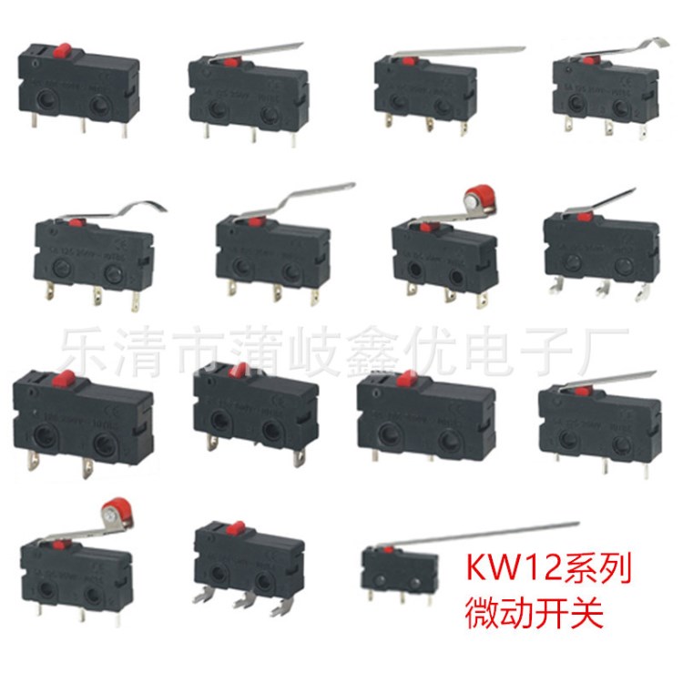 廠家直銷KW12系列微動開關(guān)116A 小型 限位KW7 KW11微動開關(guān)