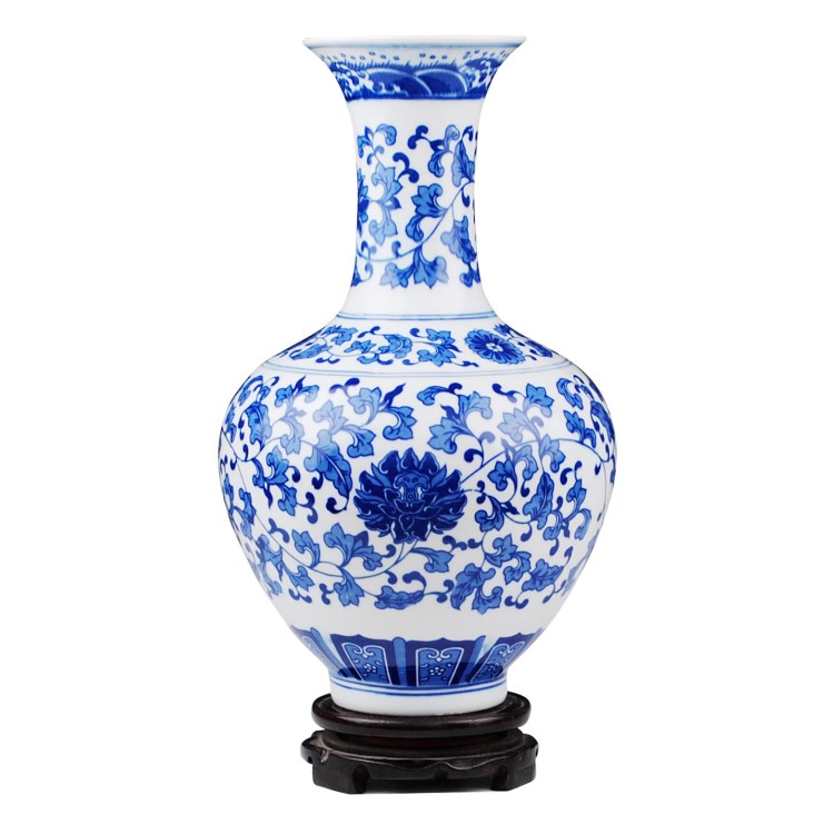 仿古青花瓷 花瓶 景德鎮(zhèn)陶瓷瓷器  時(shí)尚家居工藝品擺件 客廳裝飾