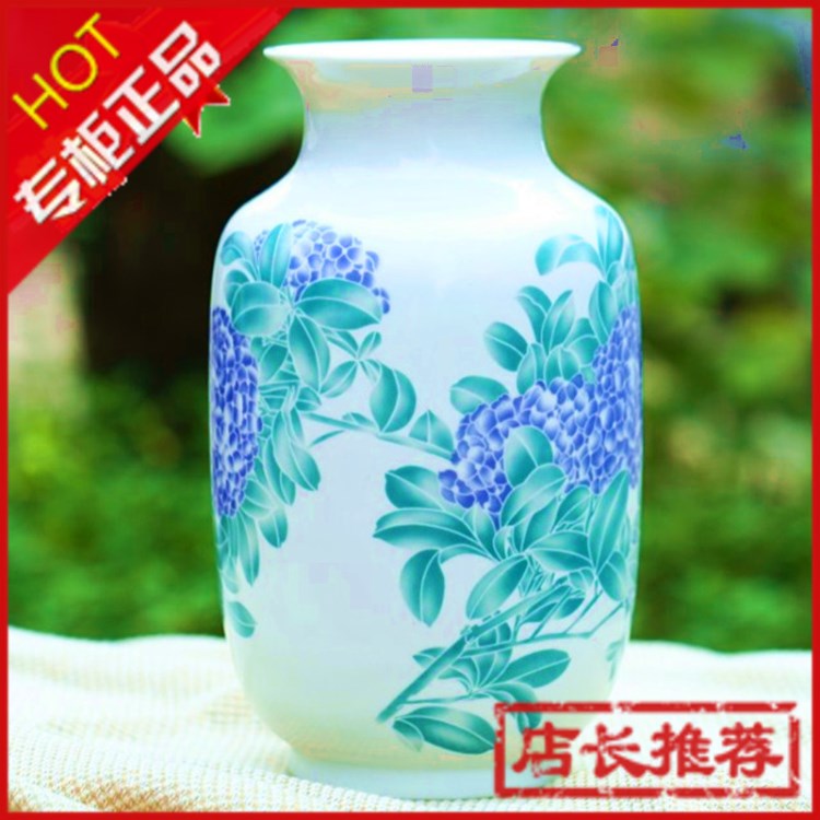 景德鎮(zhèn)粉彩青花瓷冬瓜瓶  高溫瓷工藝品擺件 家居禮品 廠家直銷
