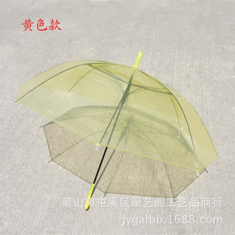 廠家批發(fā)彩色透明直桿雨傘 廣告?zhèn)?直桿自動(dòng)雨傘長(zhǎng)柄傘旅游紀(jì)念傘