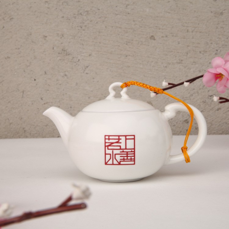 一件代發(fā) 恒福定窯羊脂白上善若水如意陶瓷茶壺茶杯功夫茶具套裝