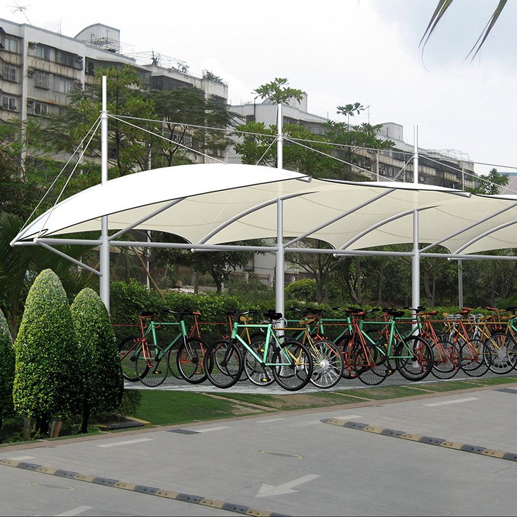 溫州膜結(jié)構(gòu)學(xué)校公共自行車棚 膜結(jié)構(gòu)電動車停車棚 小區(qū)自行車車棚
