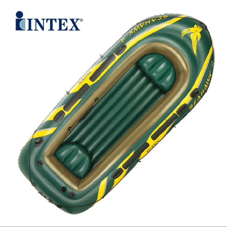 INTEX68351四人釣魚船皮劃艇沖鋒舟 橡皮艇充氣船加厚批發(fā)