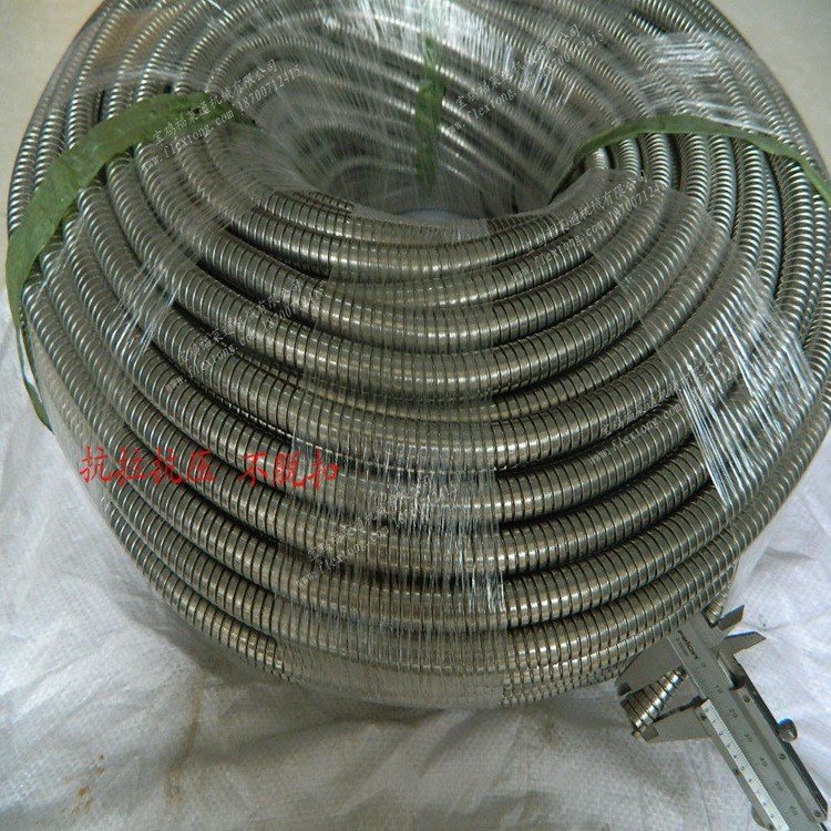 電線電纜保護(hù)雙扣金屬軟管 不銹鋼雙扣蛇皮管裸管DN20