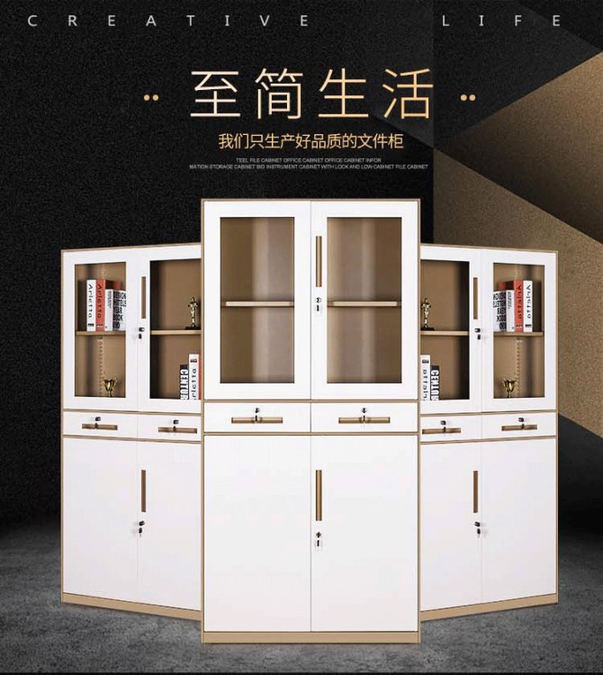 豐力文件柜 鋼制辦公柜 員工儲物柜 置物柜 薄邊柜 柜子新款