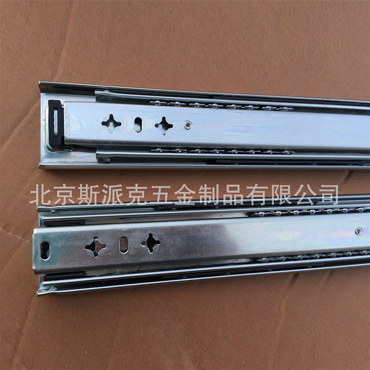 斯派克53寬三節(jié)重型導(dǎo)軌 加厚滑軌抽屜機(jī)柜設(shè)備滑道載承重鋼滾珠
