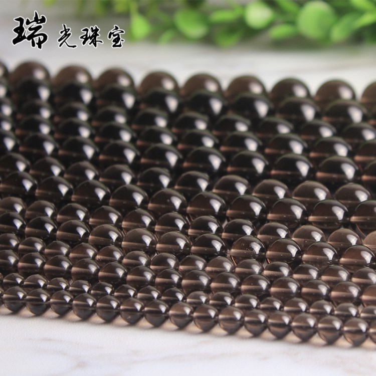 茶晶散珠 冰曜水晶DIY配飾40cm半成品手工配件茶晶廠(chǎng)家批發(fā)