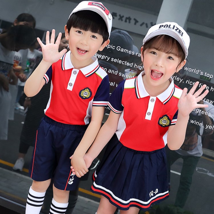 晴天丸子校服定制夏季幼兒園服小學(xué)校班服2018休閑運(yùn)動(dòng)風(fēng)全棉套裝