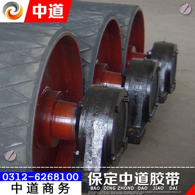 廠家直銷皮帶機滾筒 驅(qū)動包膠滾筒 無動力菱形膠面滾筒 從動滾筒