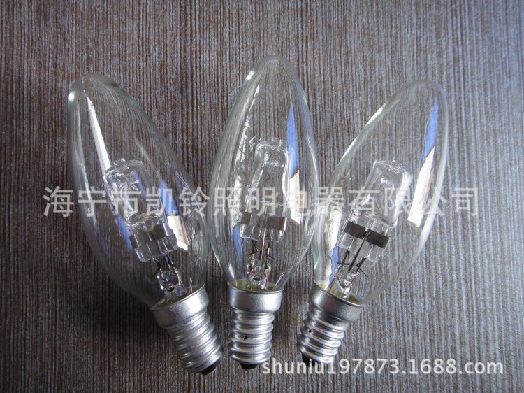 供應(yīng)C35燭形鹵素?zé)襞?（HALOGEN LAMP）泡中泡 CE&amp;ROHS