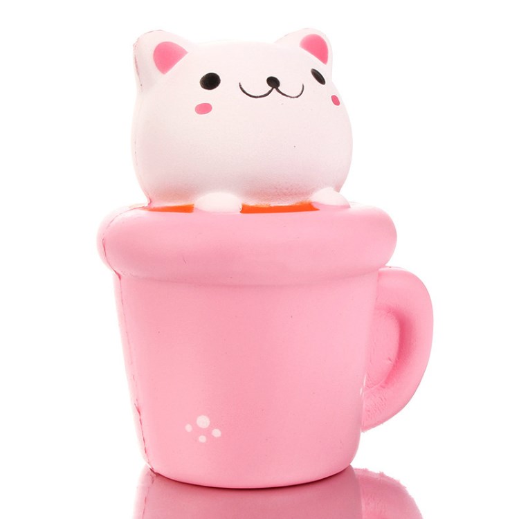 PU杯子貓Bingo Squishy 仿真超大慢回彈柔軟解壓發泄面包兒童玩具