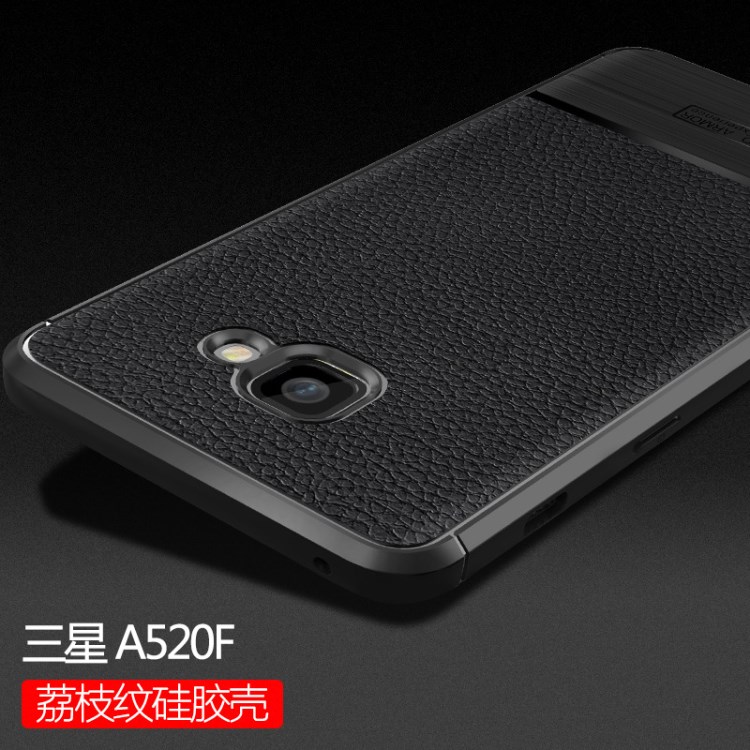 三星Galaxy A530F手機殼 三星A530F保護套 拉絲荔枝紋TPU防摔軟殼