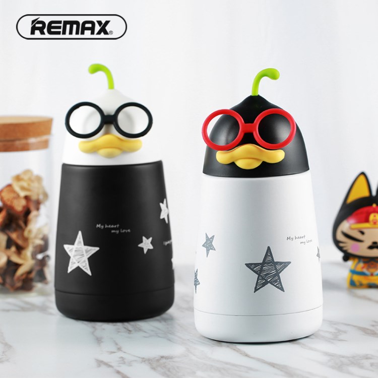 REMAX/睿量 鴨博士/啞光磨砂卡通不銹鋼內膽保溫杯 廠家禮品定制