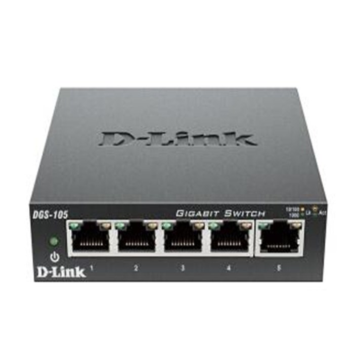 友訊（D-Link）DGS-105 5口全千兆鐵殼交換機  以太網快速交換機