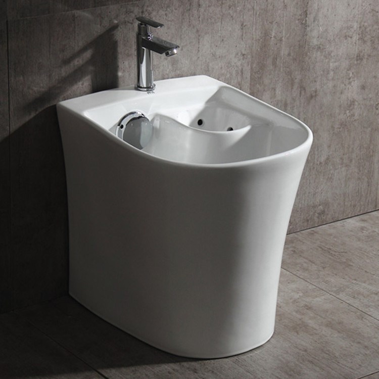 旺得福衛浴陶瓷拖把池陽臺拖布池墩布池洗拖把盆帶瀝水籃廠家直銷