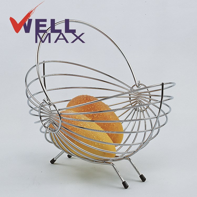 WELLMAX/威萬事 CWJ240Y鏤空鐵藝水果籃子手提多功能瀝水蔬菜果盤