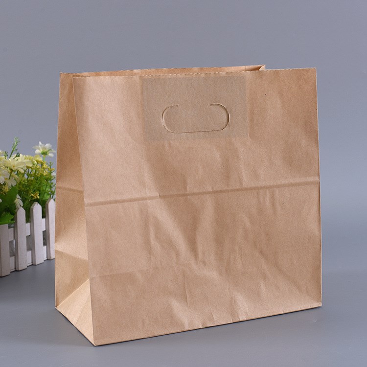 餐盒快餐牛皮紙打包袋食品紙袋包裝袋面包甜品外賣紙袋定制