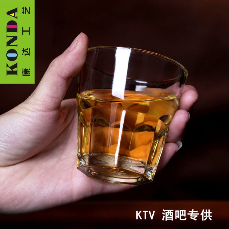 酒吧KTV用100ML八角啤酒杯 鋼化玻璃杯 消毒餐具 透明玻璃水杯