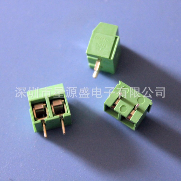 KF126-2P PCB接线端子 间距5.0MM 2位接线柱 可并接 300V10A 绿