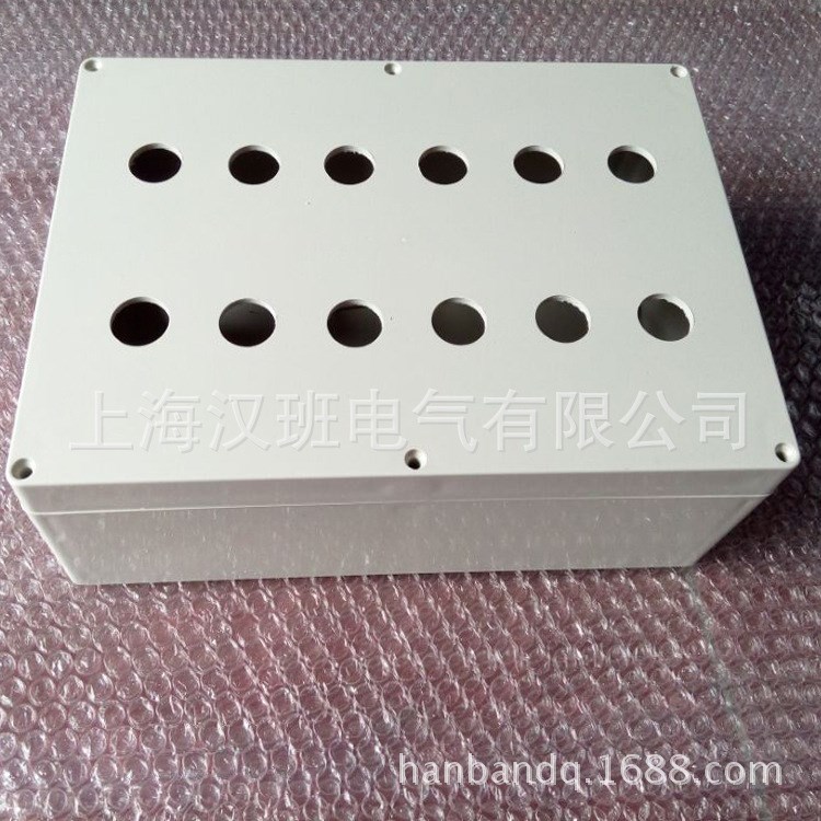 防水塑料按鈕控制盒12眼按鈕盒指示燈安裝外殼十二孔按鈕操作盒