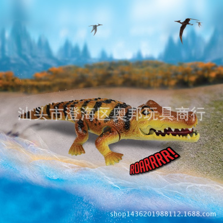 電動(dòng)仿真動(dòng)物1048 電動(dòng)音樂(lè)爬行鱷魚(yú)地?cái)偀豳u(mài)玩具