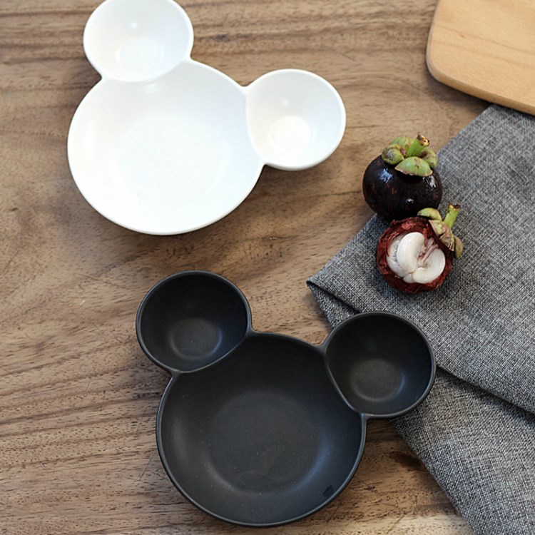 啞光 陶瓷烘焙餐具蛋糕水果盤 簡約創意卡通米奇烤盤 兒童餐具