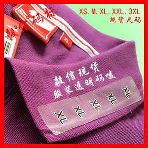 現(xiàn)貨號碼標XS S M L XXl 3XL 數(shù)碼標 尺碼貼紙 透明貼紙尺碼標