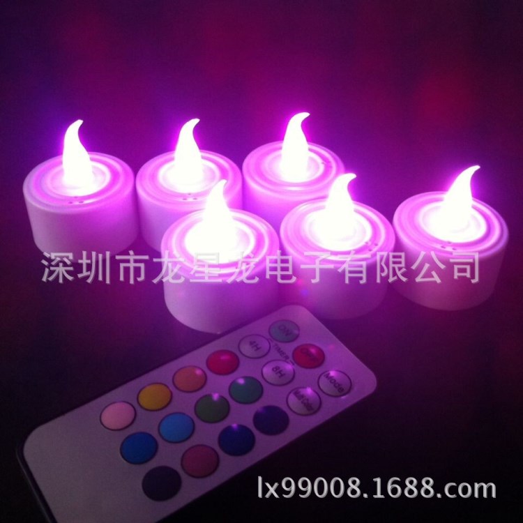 18鍵遙控七彩LED電子蠟燭/七彩變色遙控電子茶燈