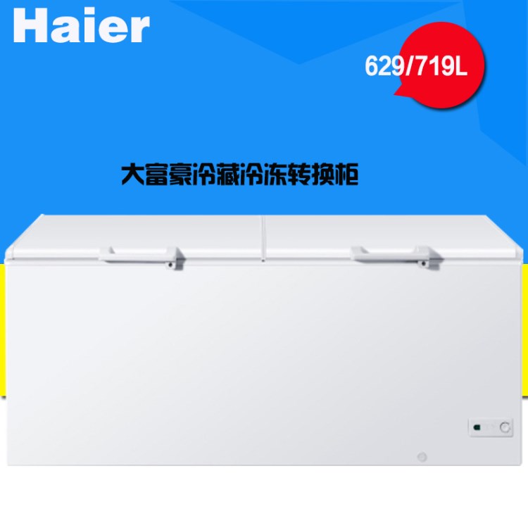 Haier/海爾 BC/BD-629HK/719HK大容量臥式商用冰柜凍肉柜雪糕柜