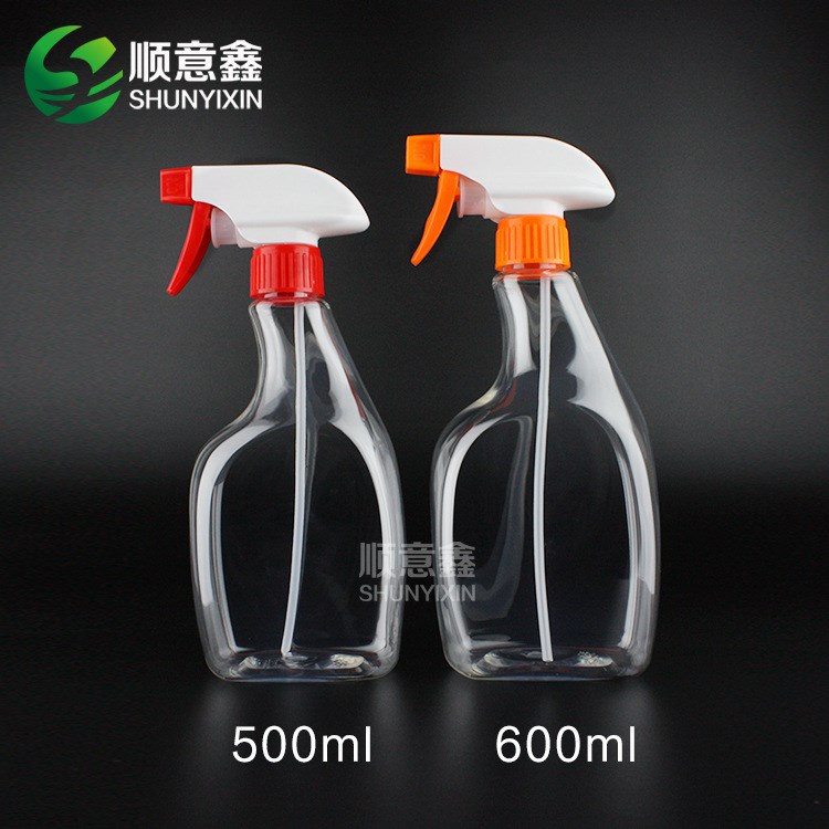 500ml 600ml 透明噴槍噴瓶 PET噴壺 玻璃水清潔劑包裝瓶 加工廠家