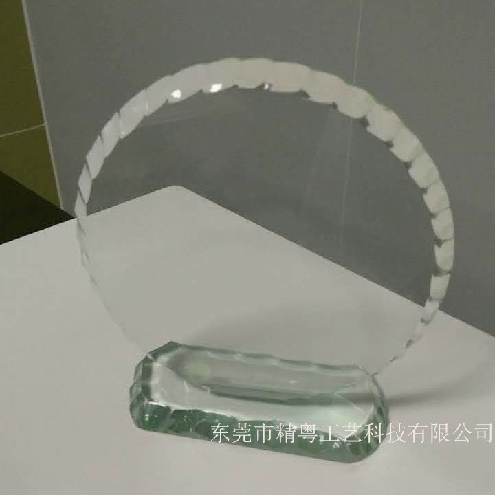 玻璃奖牌 水晶工艺品 家居摆件 家居饰品 不规则咬边 可定制