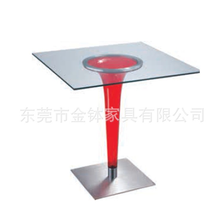 時(shí)尚耐用餐廳餐桌 冷飲店玻璃桌子 會(huì)所酒店休閑桌 JB-B234B