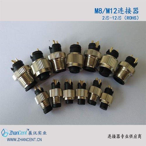 M12连接器连接线A.B.D型直头弯头-展讯