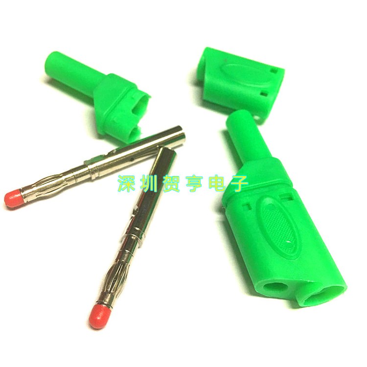 BP4502銅鍍真金4mm 可疊加續(xù)插護(hù)套型香蕉PL6-PL8插頭