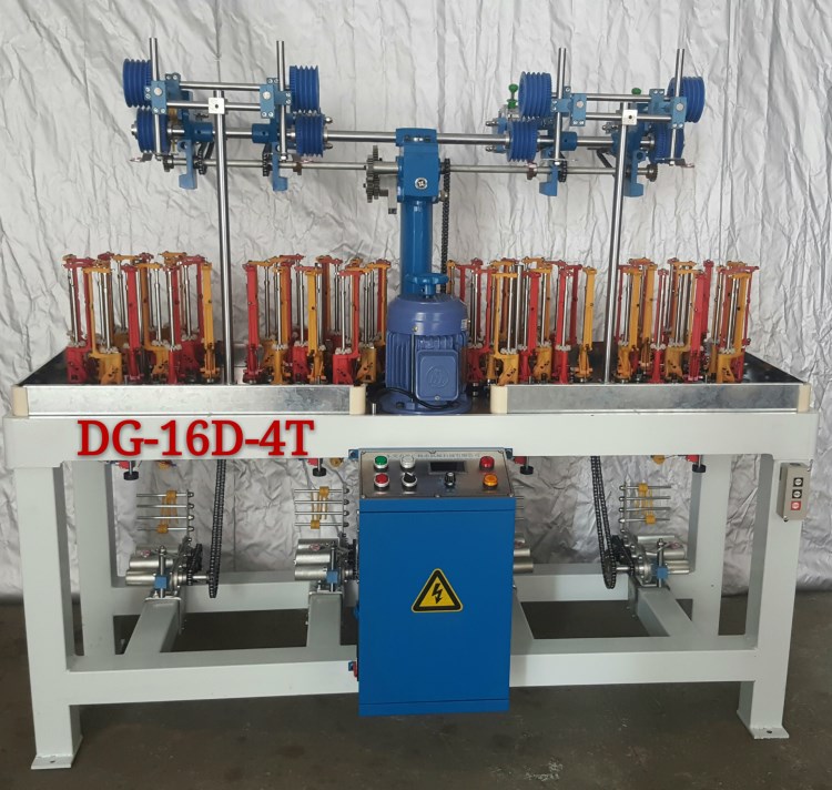 高速編織機(jī)16錠4頭高速編繩帶機(jī)廠家直銷編織機(jī)繩纜織編機(jī)90#轉(zhuǎn)盤(pán)