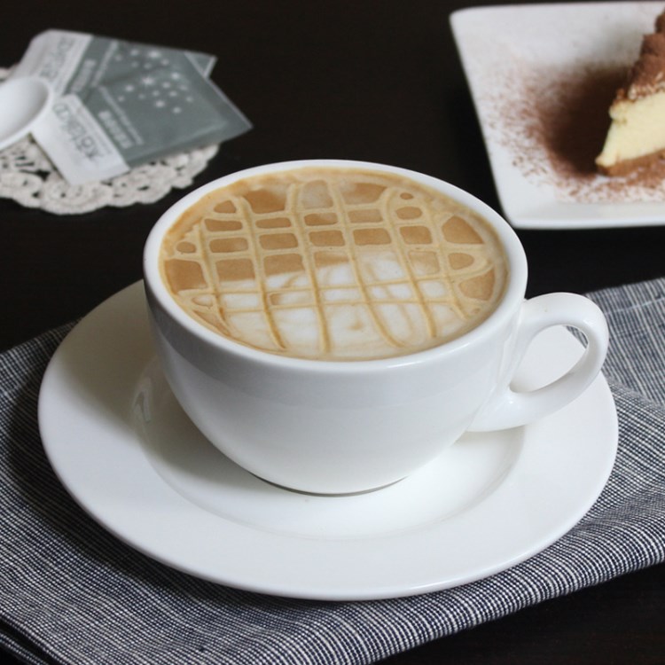 簡約陶瓷咖啡杯卡布奇諾杯碟紅茶杯拉花茶水杯套裝 定制LOGO