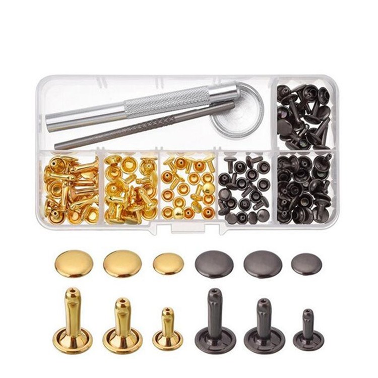 銅120套鉚釘6MM8MM12MM雙面鉚釘 安裝工具 撞釘柳釘跨境